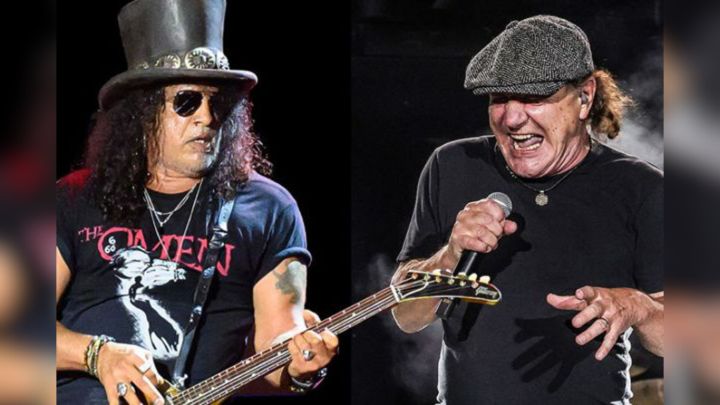 Brian Johnson y Slash rockearon juntos sobre el escenario